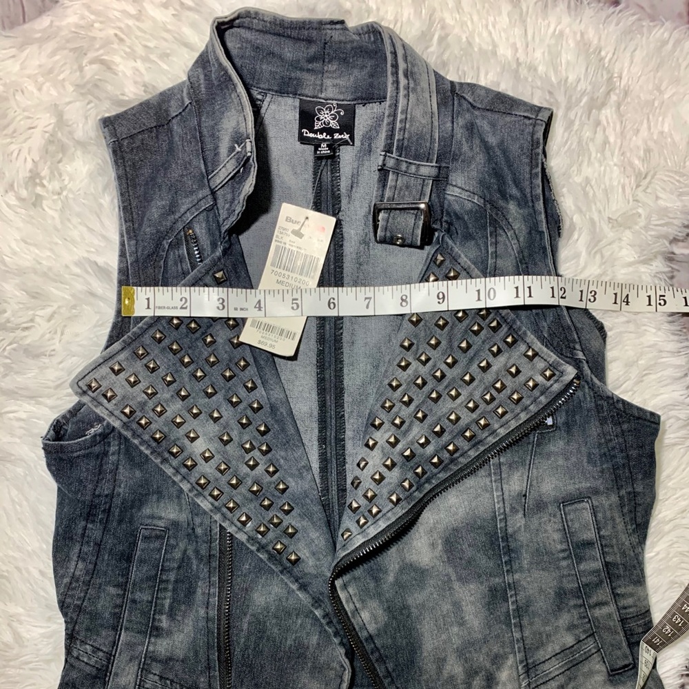 Buckle Studded Moto Vest